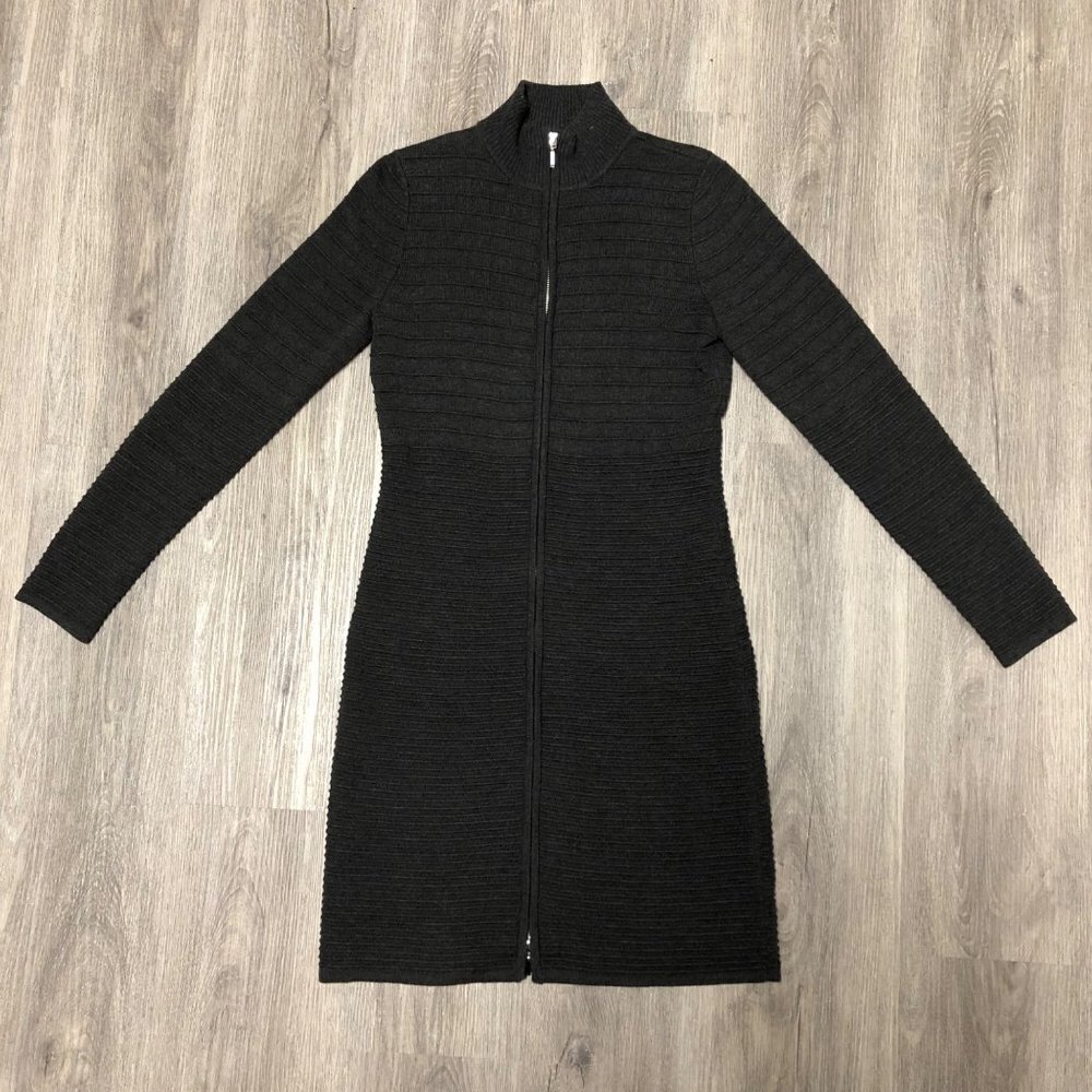 Calvin Klein Ribbed Knit Sweater Dress Women’s Size Small Petite SP Dark Gray
